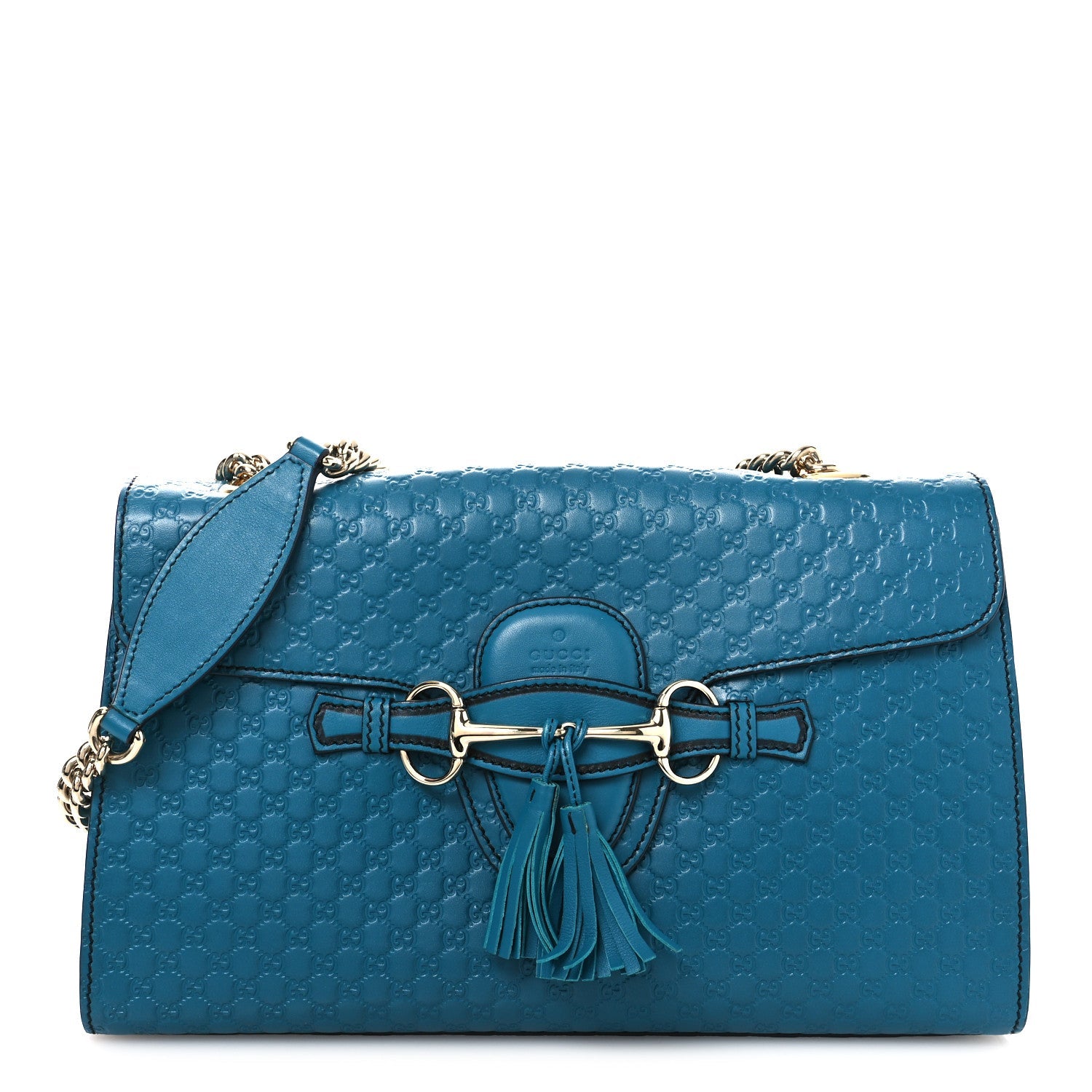 Soft Microguccissima Medium Emily Chain Shoulder Bag Deep Cobalt