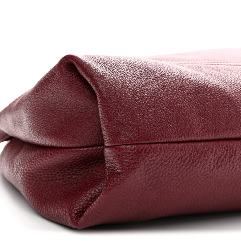 Grained Calfskin Softbit Maxi Shoulder Bag Rosso Ancora Red