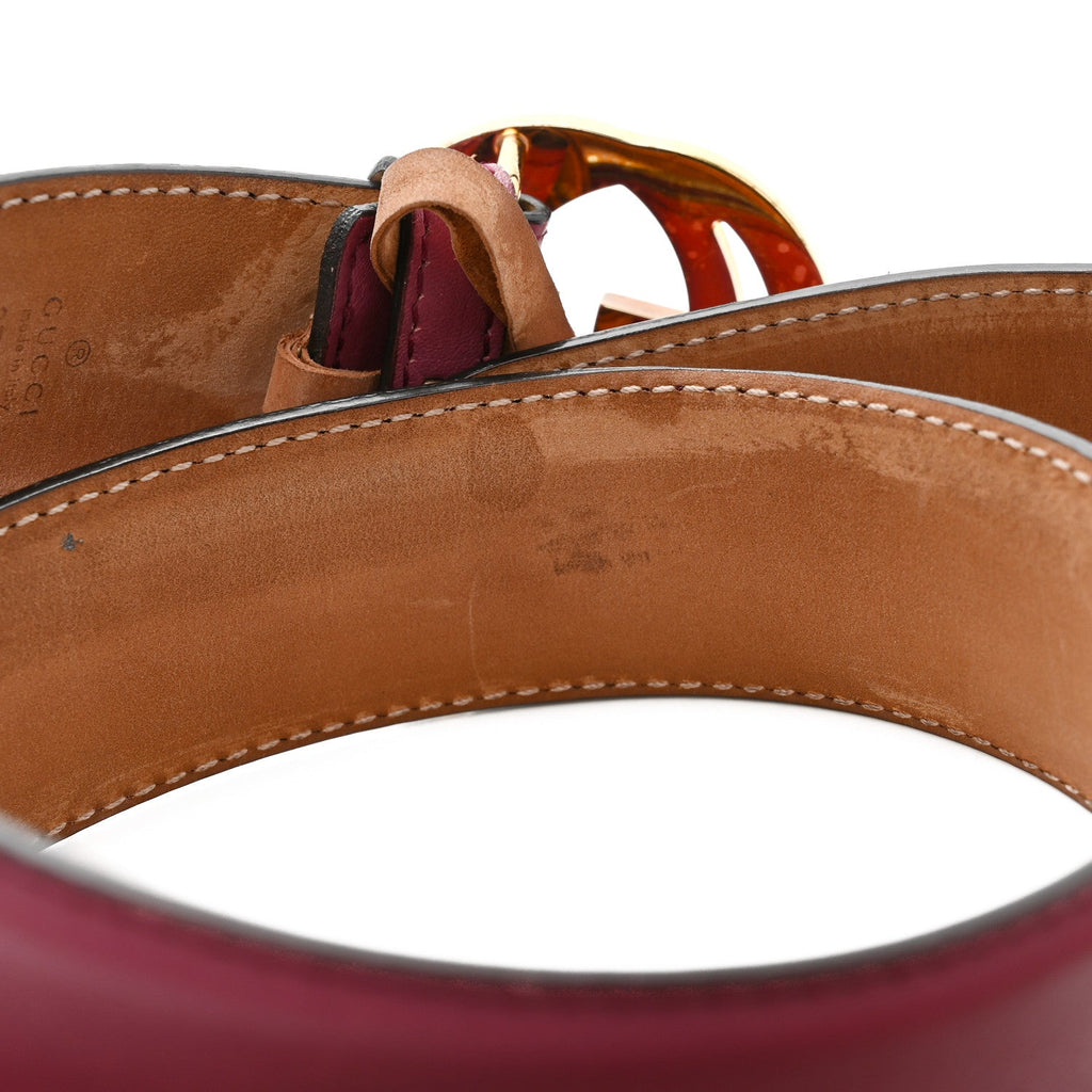 Moon Calfskin Interlocking G 37mm Belt 80 32 Glossy Pink
