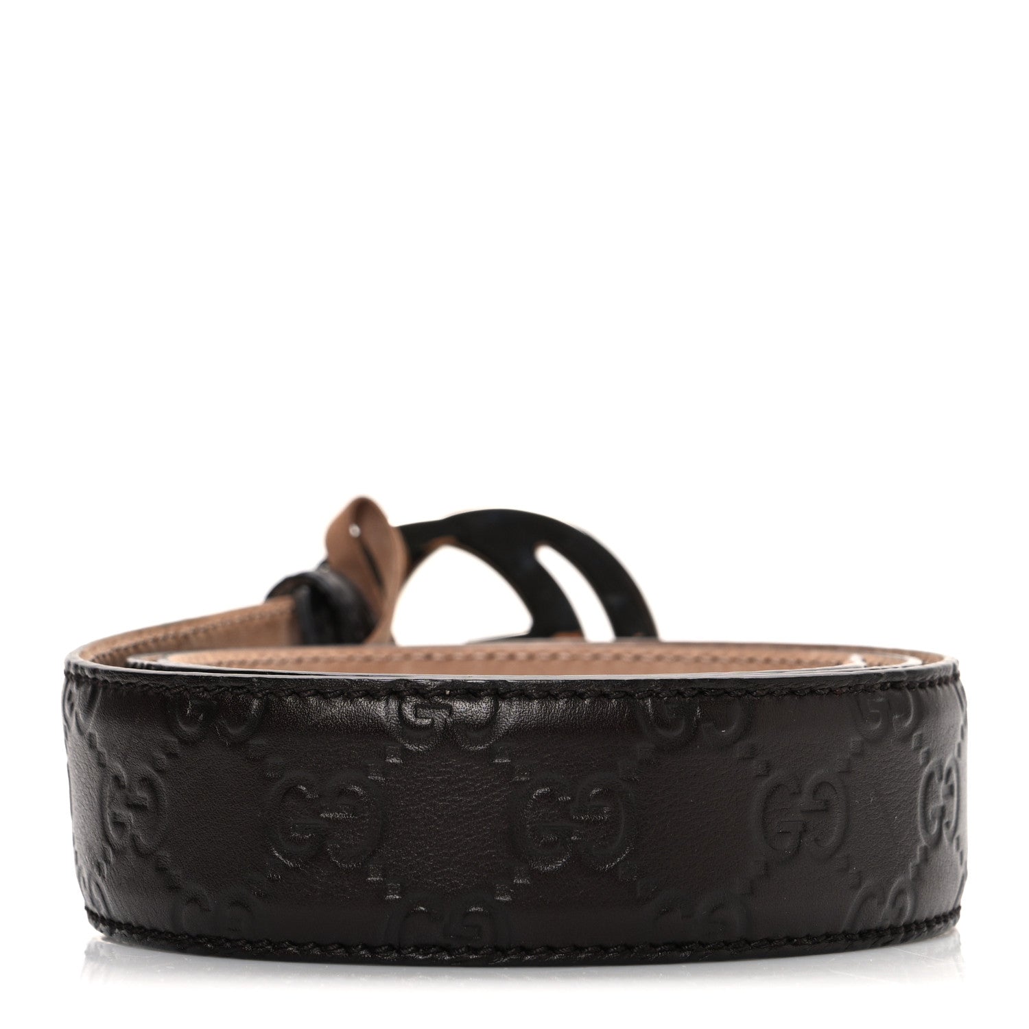 Calfskin Interlocking G Belt 95 38 Dark Brown
