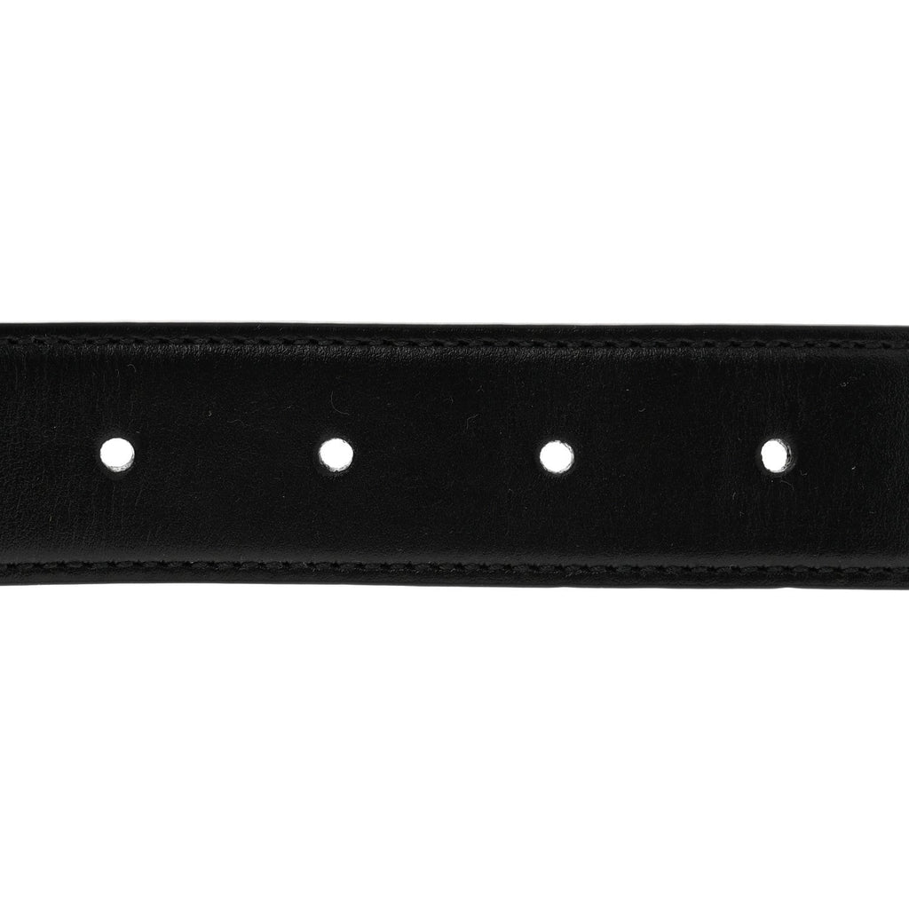 Calfskin Baguette Crystal Double G 30mm Belt 80 32 Black