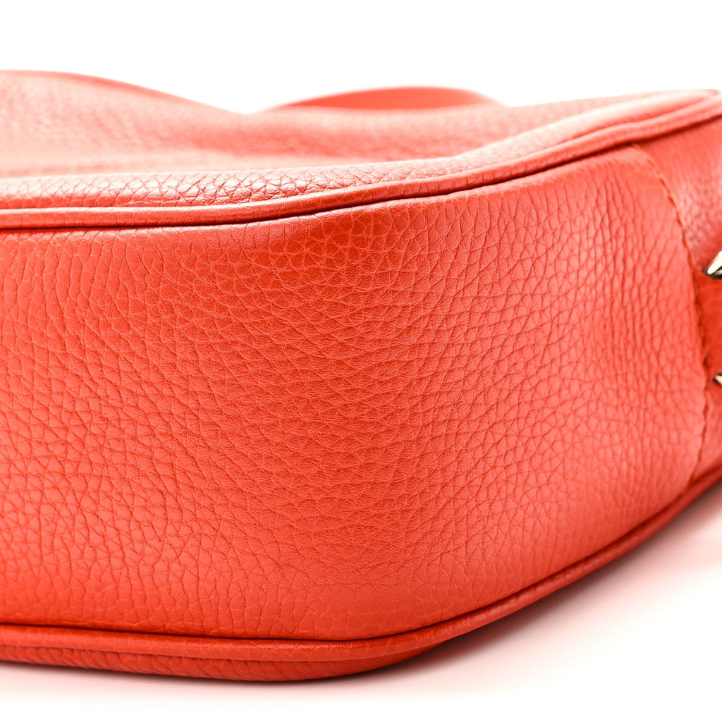 Pebbled Calfskin Small Soho Disco Bag Sun Orange