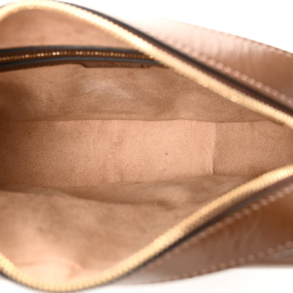 GG Supreme Monogram Small Horsebit 1955 Shoulder Bag Beige Brown Sugar