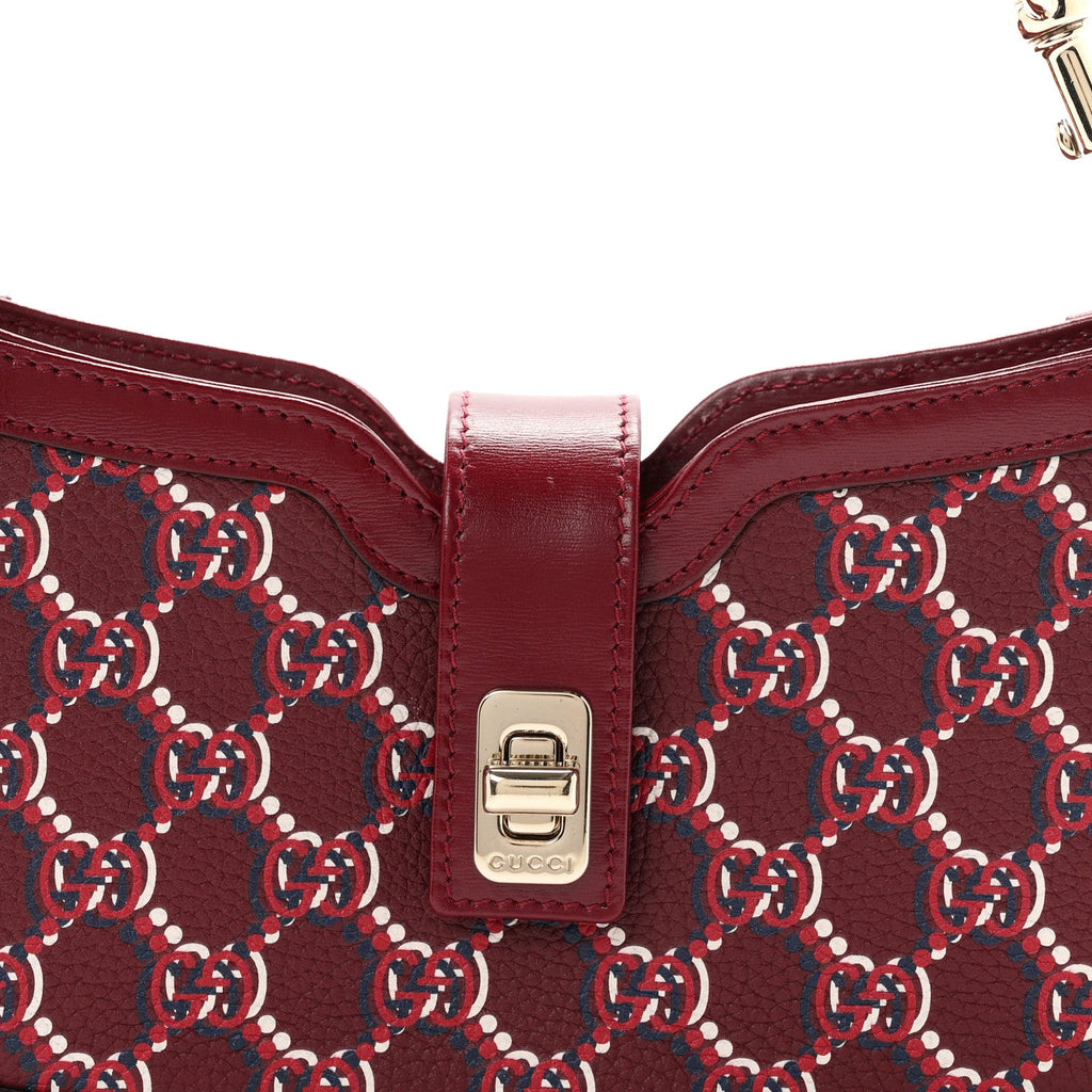 GG Shadow Monogram Mini Moon Side Shoulder Bag Rosso Ancora Red