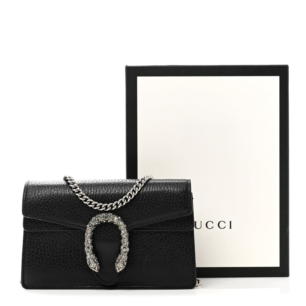 Calfskin Super Mini Dionysus Shoulder Bag Black