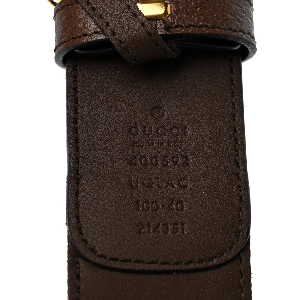 Monogram Jumbo GG Textured Dollar Calfskin Double G 40mm Belt 100 40 Camel Ebony