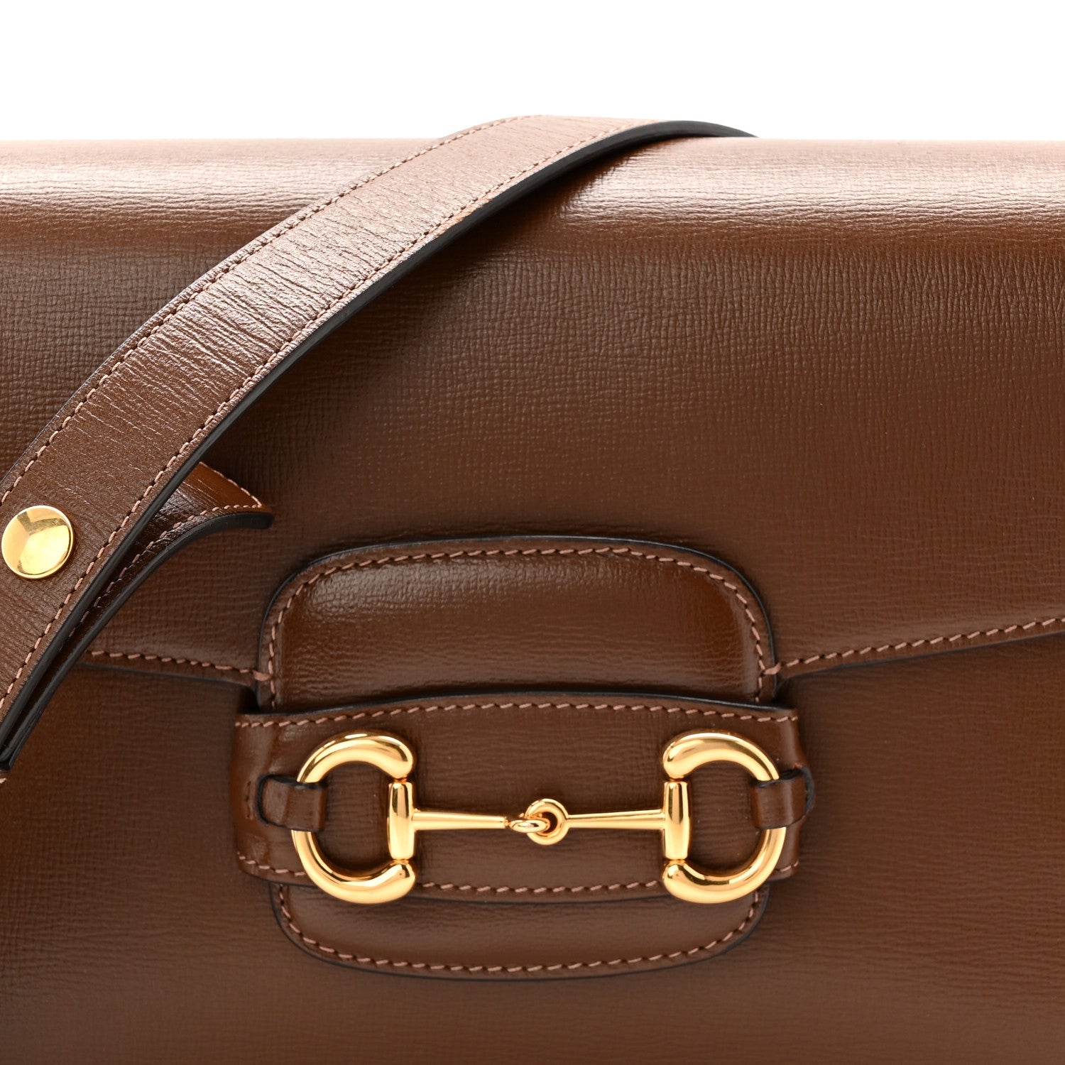 Azalea Calfskin Horsebit 1955 Shoulder Bag Brown Sugar