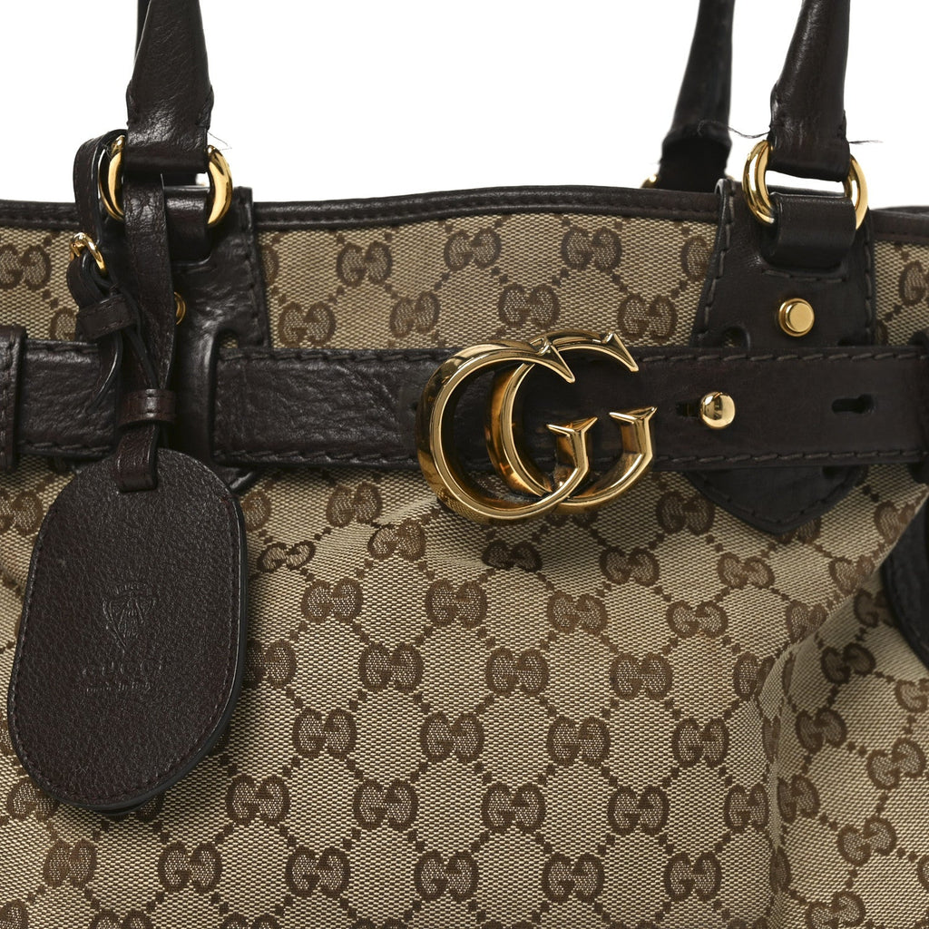 Monogram Medium GG Running Tote Dark Brown