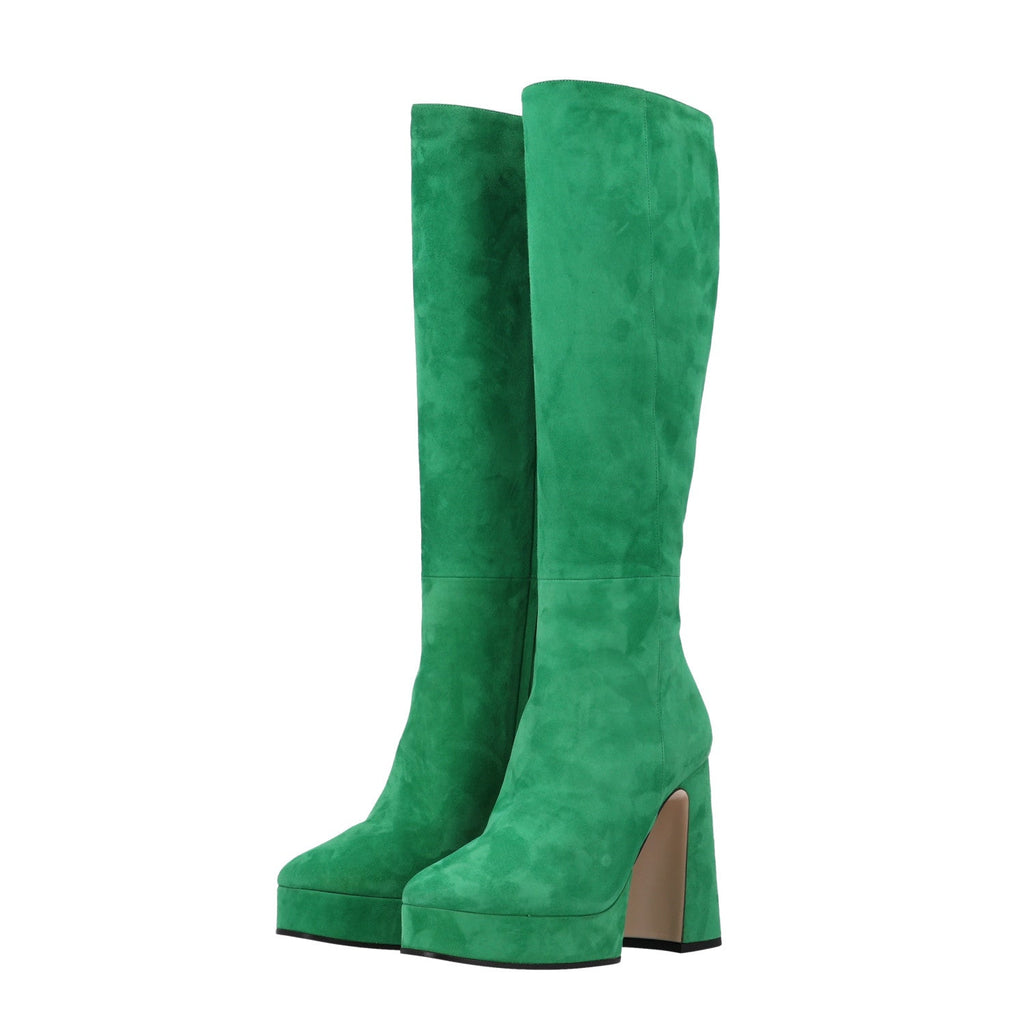 Kid Scamosciato Knee High Boots 37 Green
