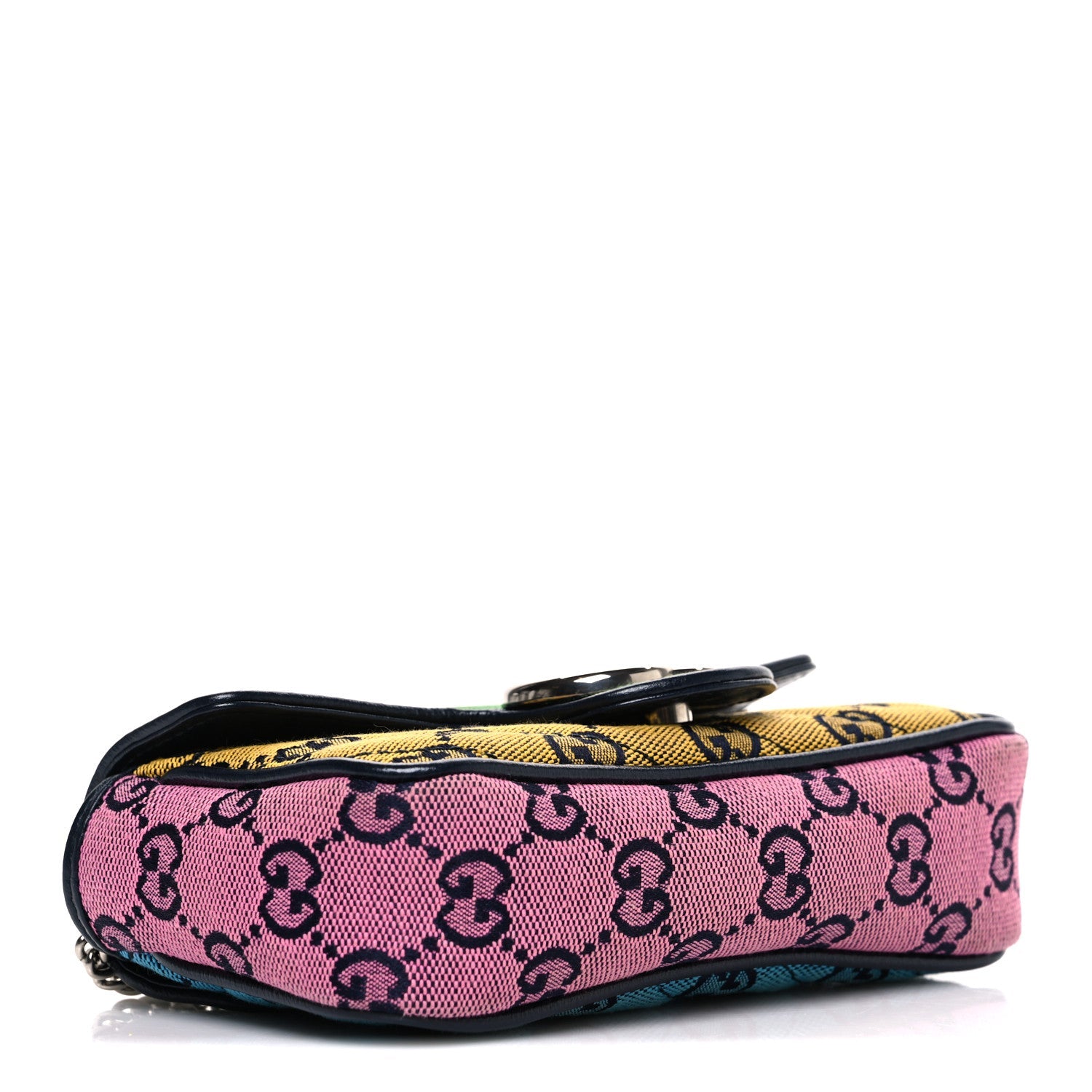 Monogram Multicolor Matelasse Diagonal Super Mini GG Marmont Shoulder Bag Green Blue Yellow Light Blue Pink