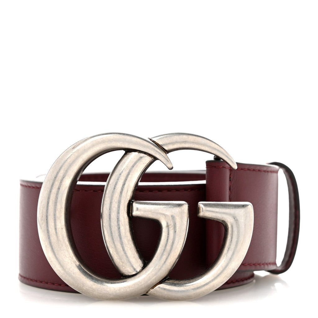 Moon Calfskin Nickel Double G 40mm Belt 75 30 Strong Red