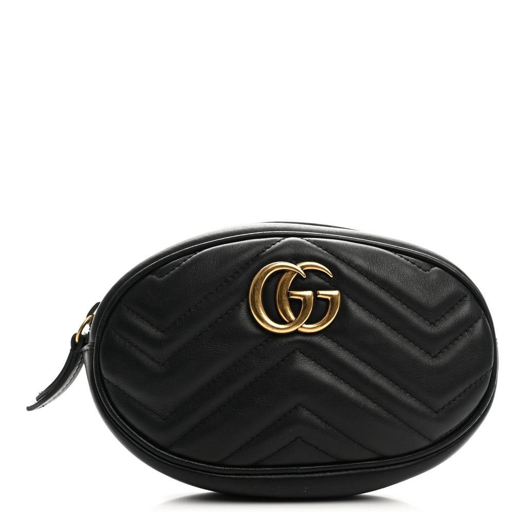 Calfskin Matelasse GG Marmont Belt Bag 95 38 Black