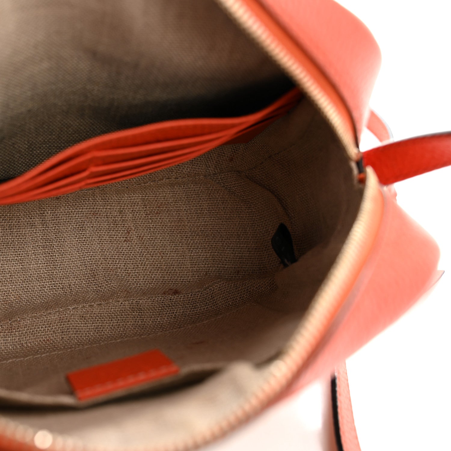 Monogram Dollar Calfskin Mini Bree Messenger Bag Beige Ebony Sun Orange