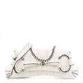 Nappa Vertical Matelasse Medium Maxi Horsebit Chain Shoulder Bag Mystic White