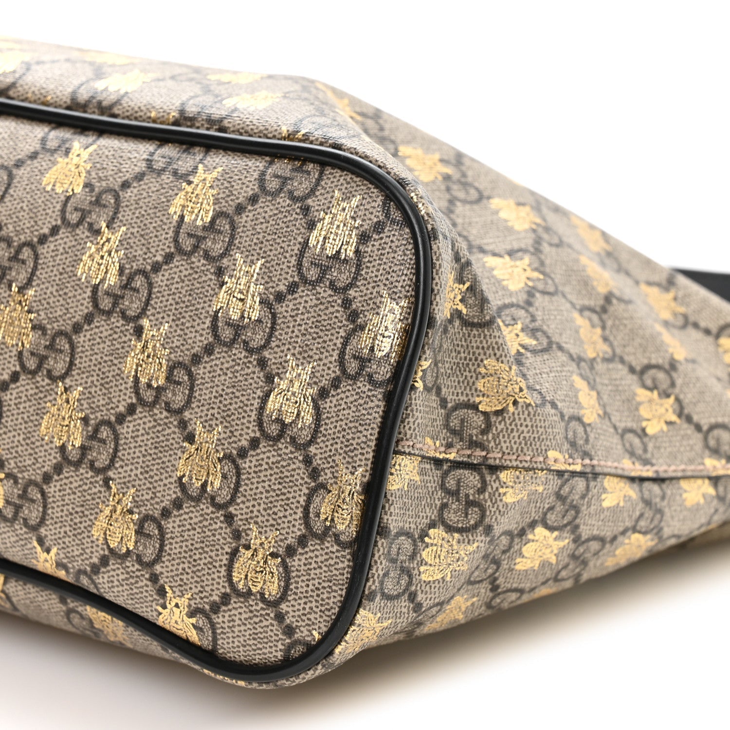Soft GG Supreme Monogram Bees Small Crossbody Tote Beige Oro Black