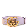 Monogram Jumbo GG Textured Dollar Calfskin Double G Belt 85 34 Beige Lapis