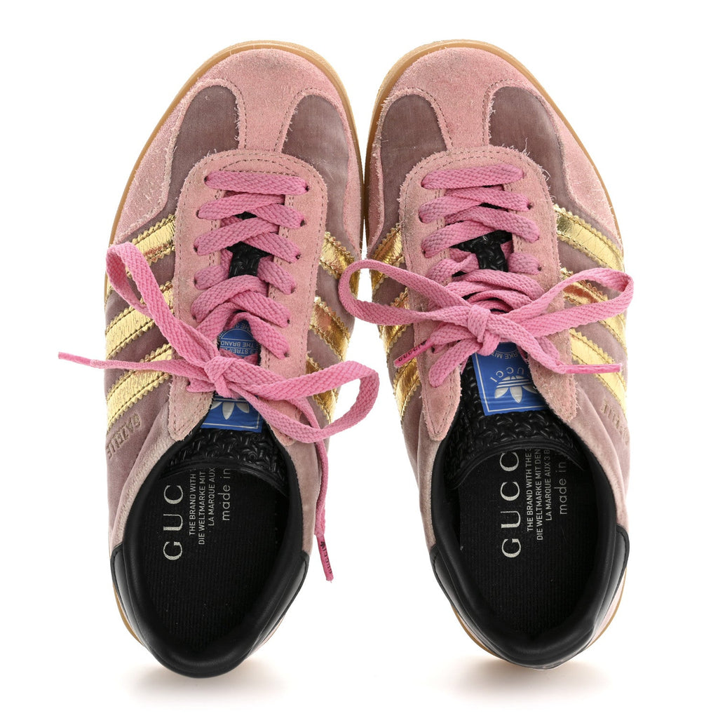 X ADIDAS Softy Velvet Suede Madeira Demetra Womens Gazelle Sneakers 4.5 Pink Gold