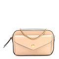 Calfskin GG Super Mini Debossed Chain Wallet Light Beige