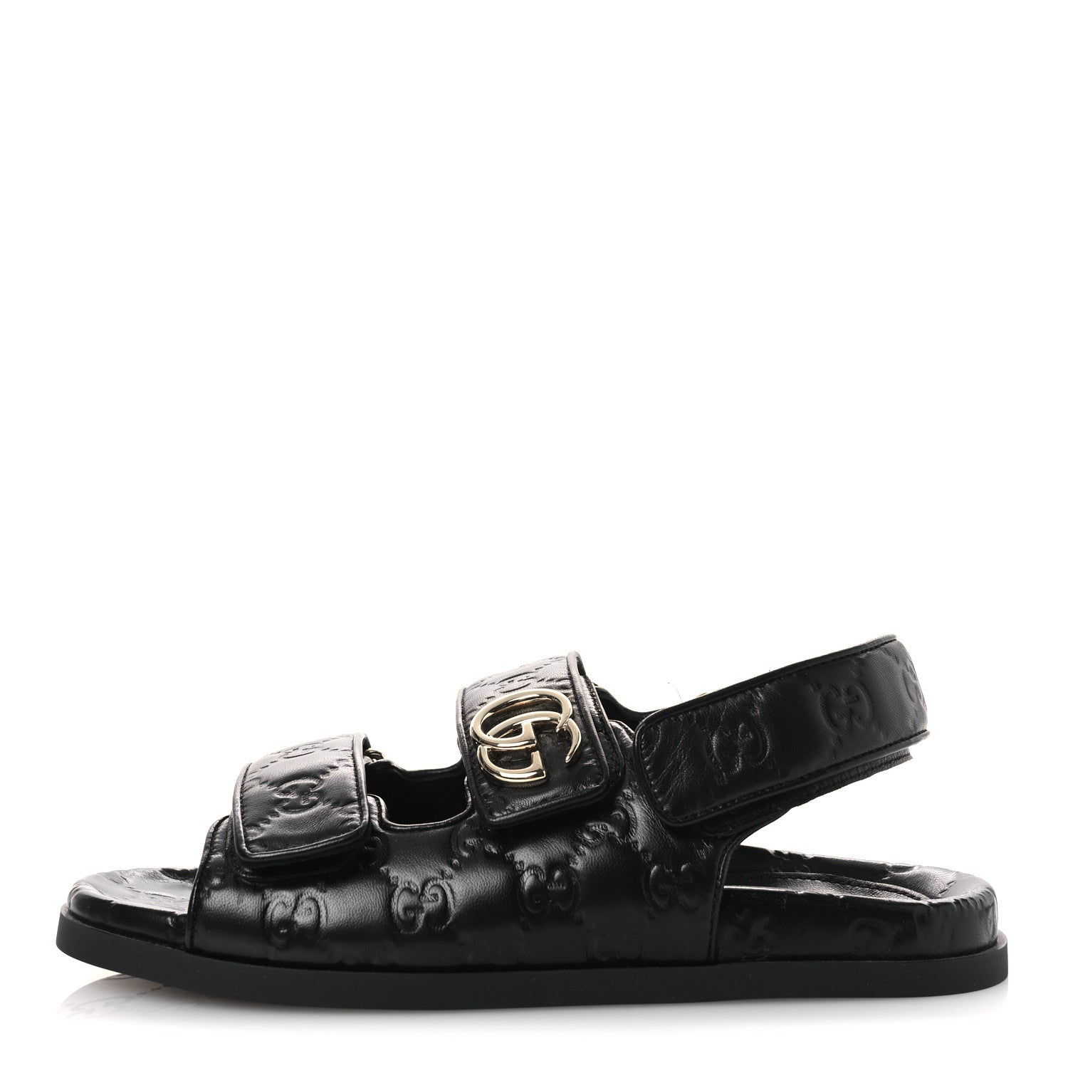 Guccissima GG Embossed Womens Sandals 37 Black