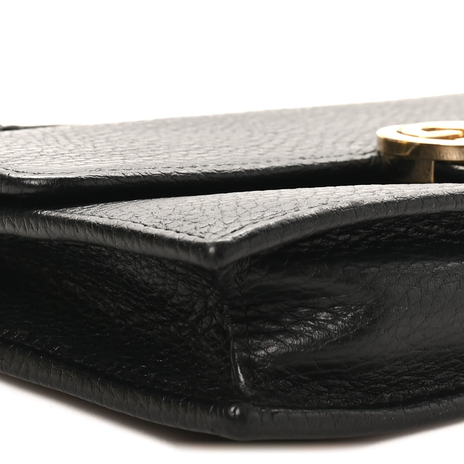 Dollar Calfskin Interlocking G Chain Wallet Black
