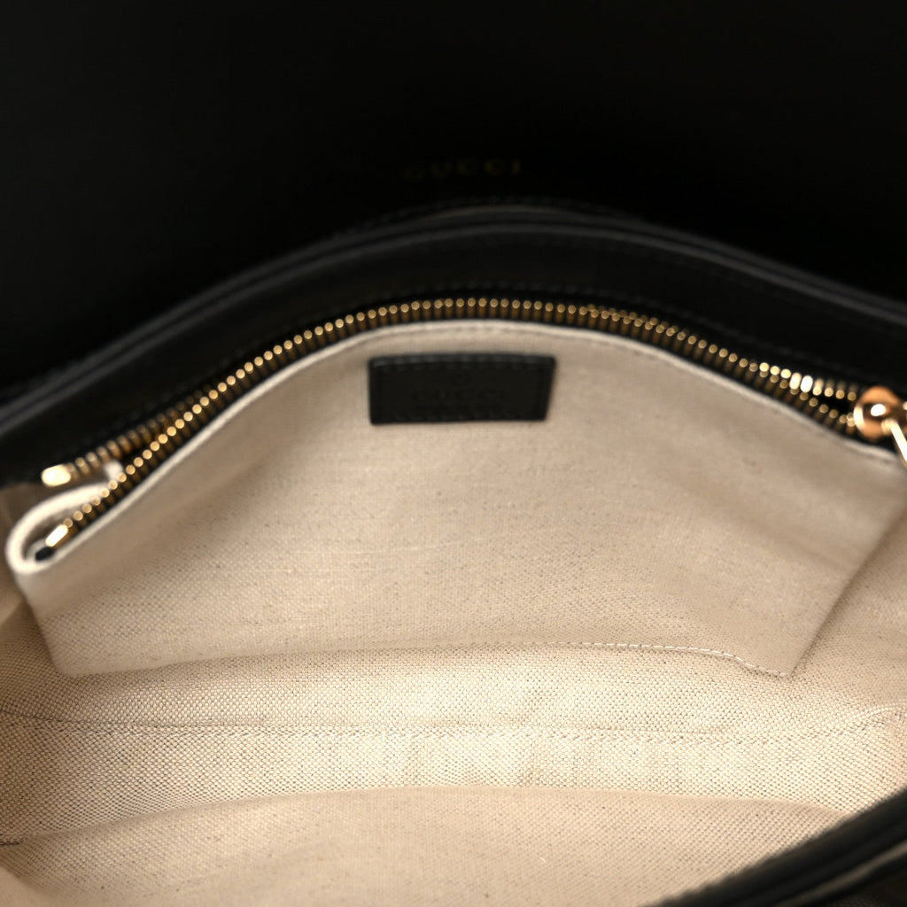 Arabella Calfskin Horsebit 1955 Soft Small Shoulder Bag Black