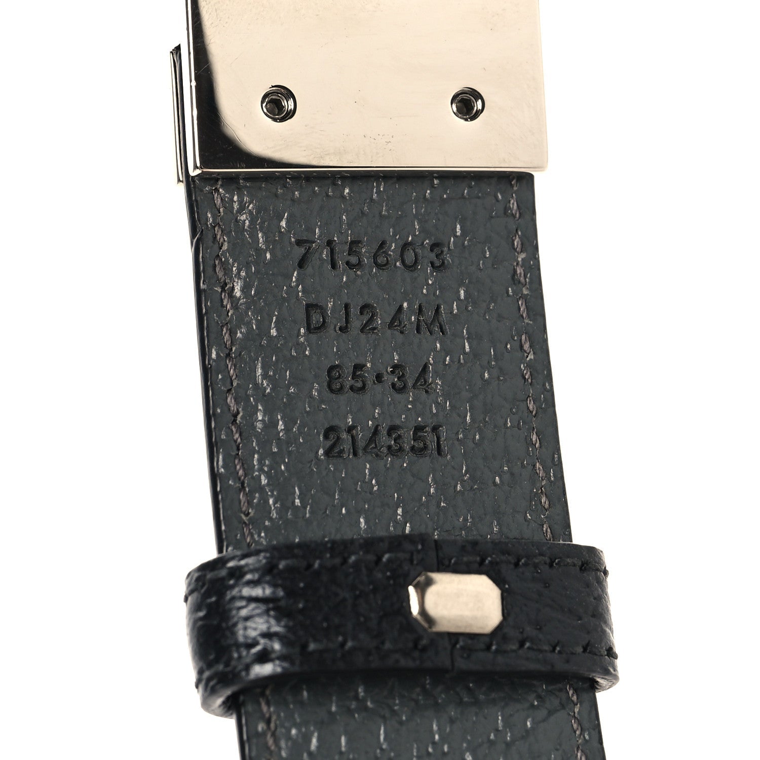 Textured Dollar Calfskin Squared Interlocking G 30mm Reversible Belt 85 34 Black