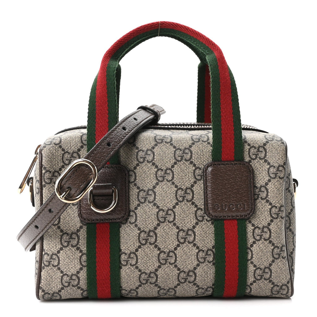 GG Supreme Web Mini GG Top Handle Bag Beige Ebony New Acero