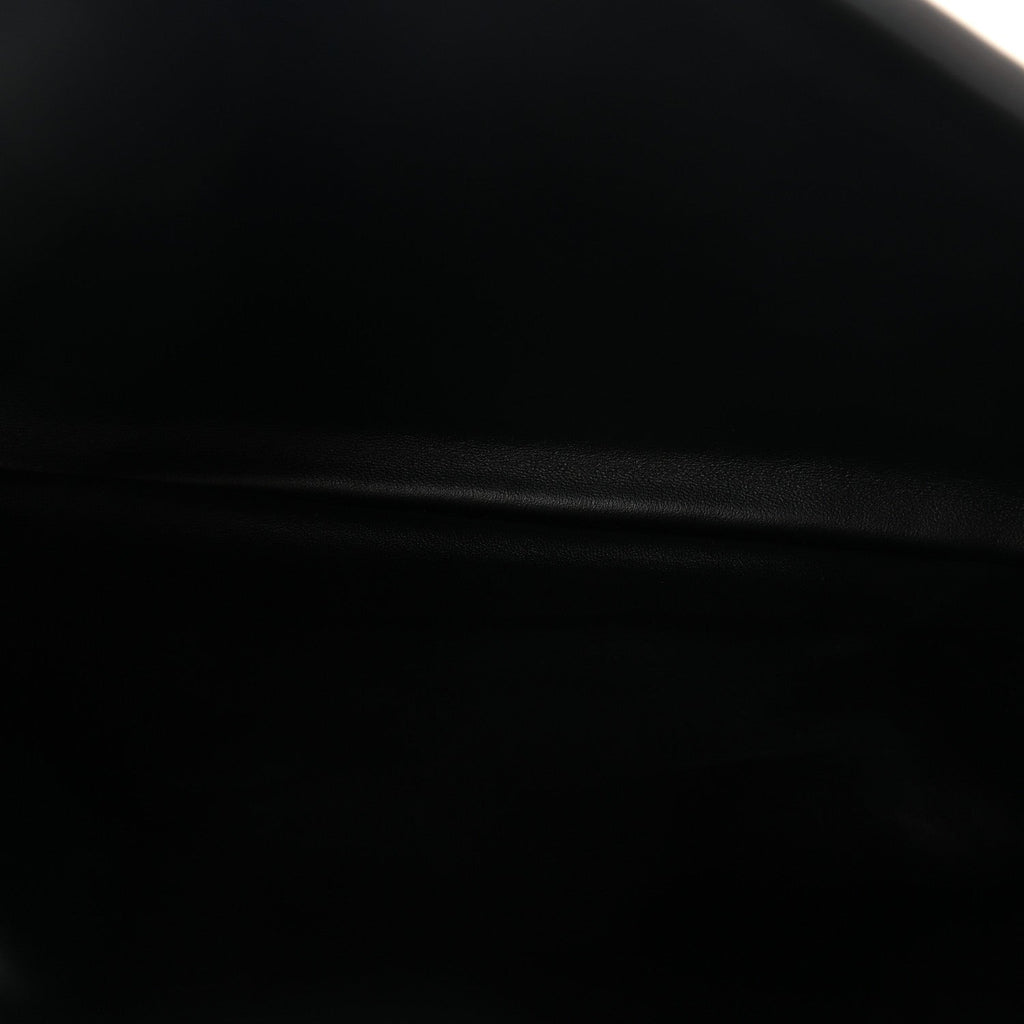 Roxy Calfskin Web Medium Blondie Top Handle Shoulder Flap Bag Black