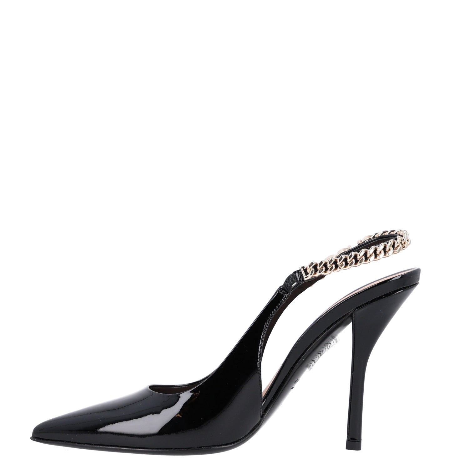 Vernice Crystal Nappa Charlotte Signoria Slingback Pumps 37.5 Black
