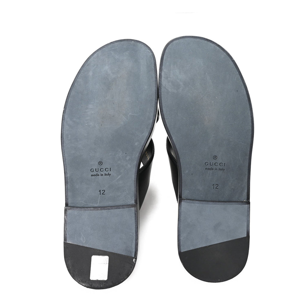 Cosmos Softy Calfskin Interlocking G Sandals 12 Black