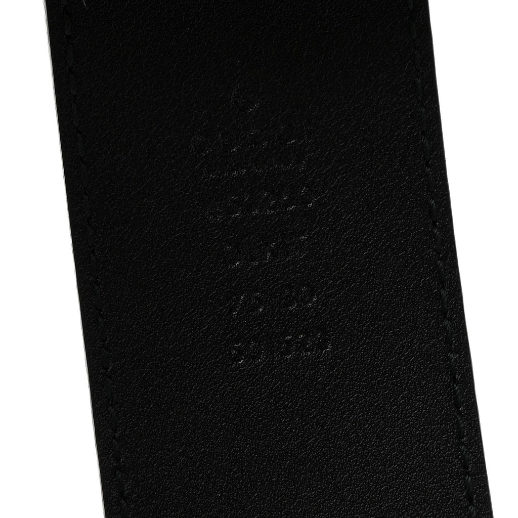 Moon Calfskin Pearl Double G 40mm Belt 75 30 Black Cream