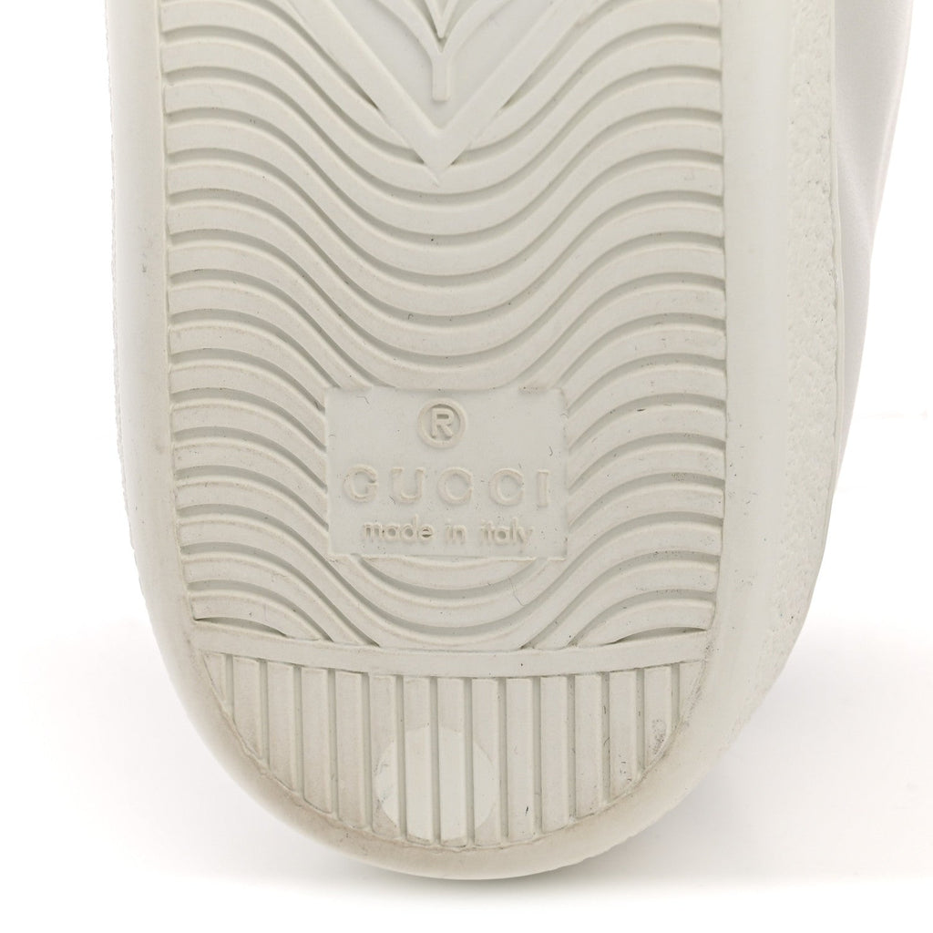 Calfskin Web Heart Embroidered Womens Ace Sneakers 36 White