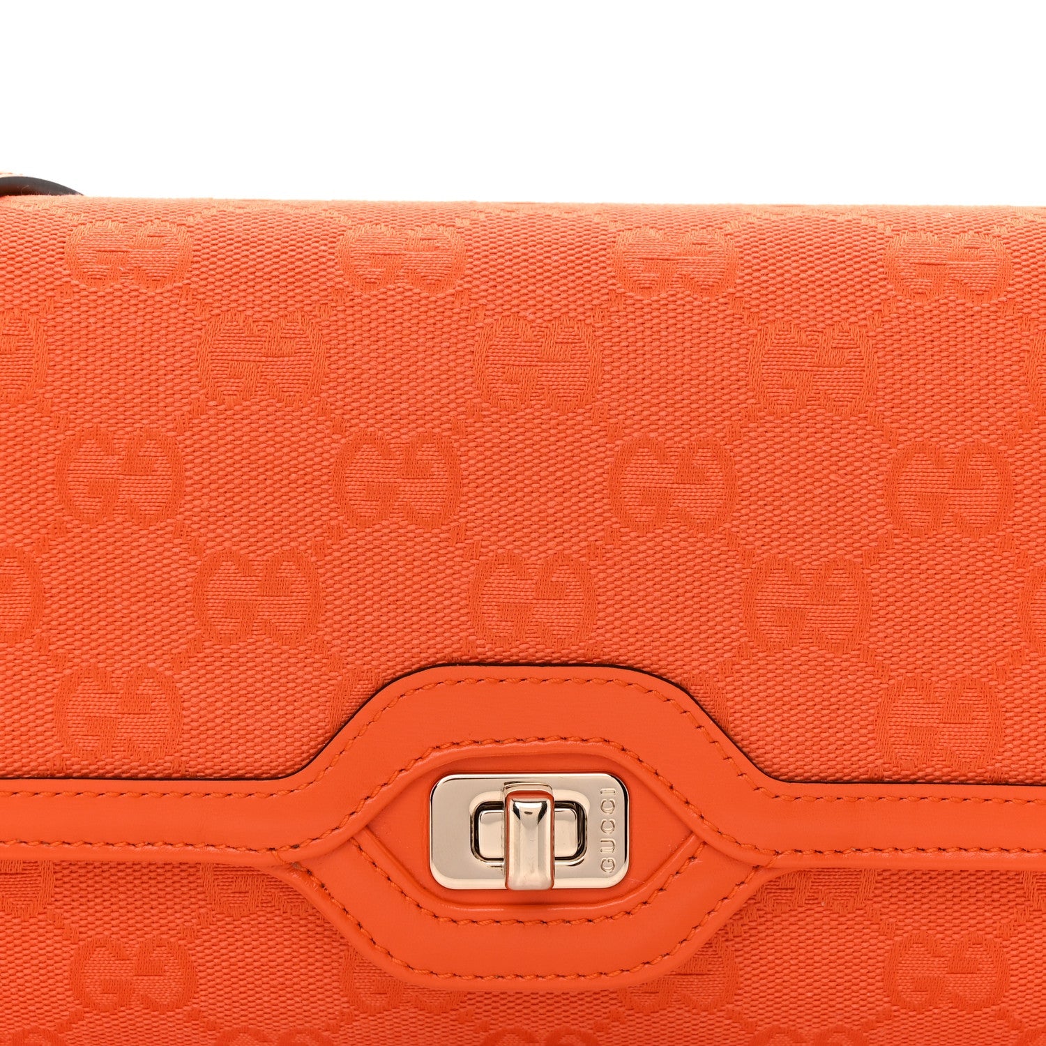 GG Monogram Textured Dollar Calfskin Small Luce Shoulder Bag Orange