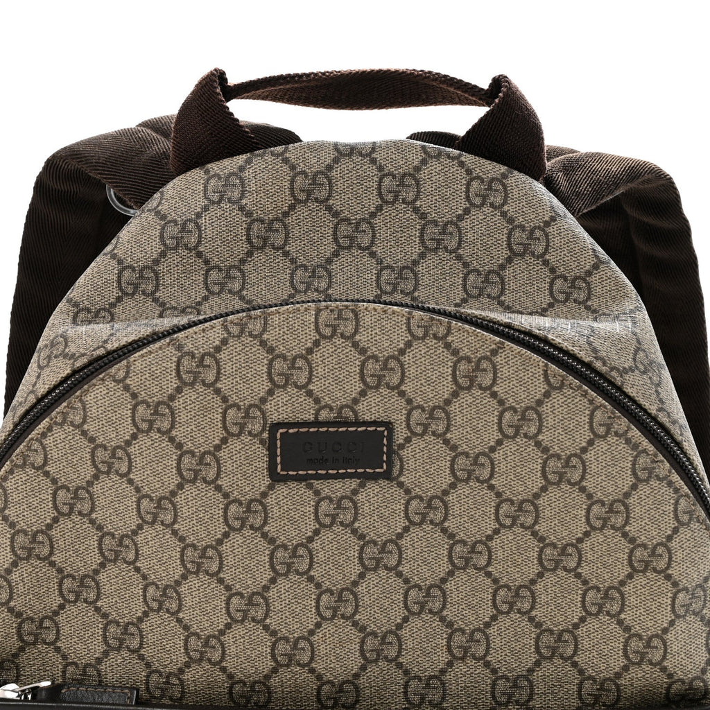 GG Supreme Monogram Margaux Calfskin Childrens Day Backpack Beige Ebony Cocoa Dark Chocolate