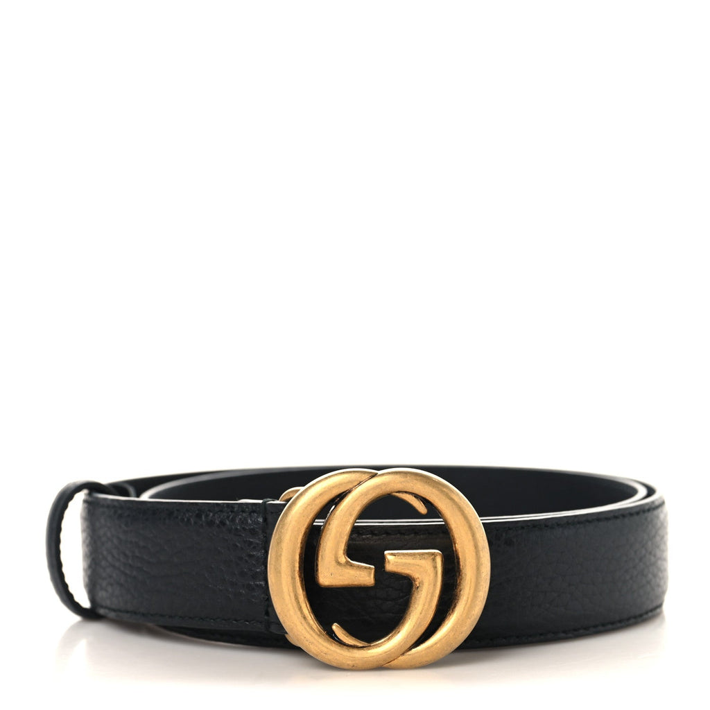 Calfskin Mens Interlocking G Belt 75 30 Black