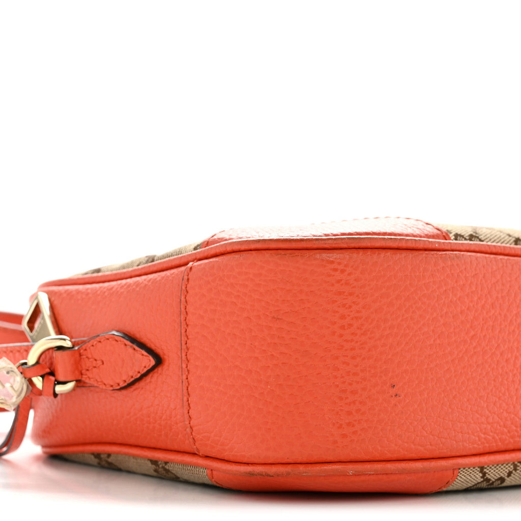 Monogram Dollar Calfskin Mini Bree Messenger Bag Beige Ebony Sun Orange