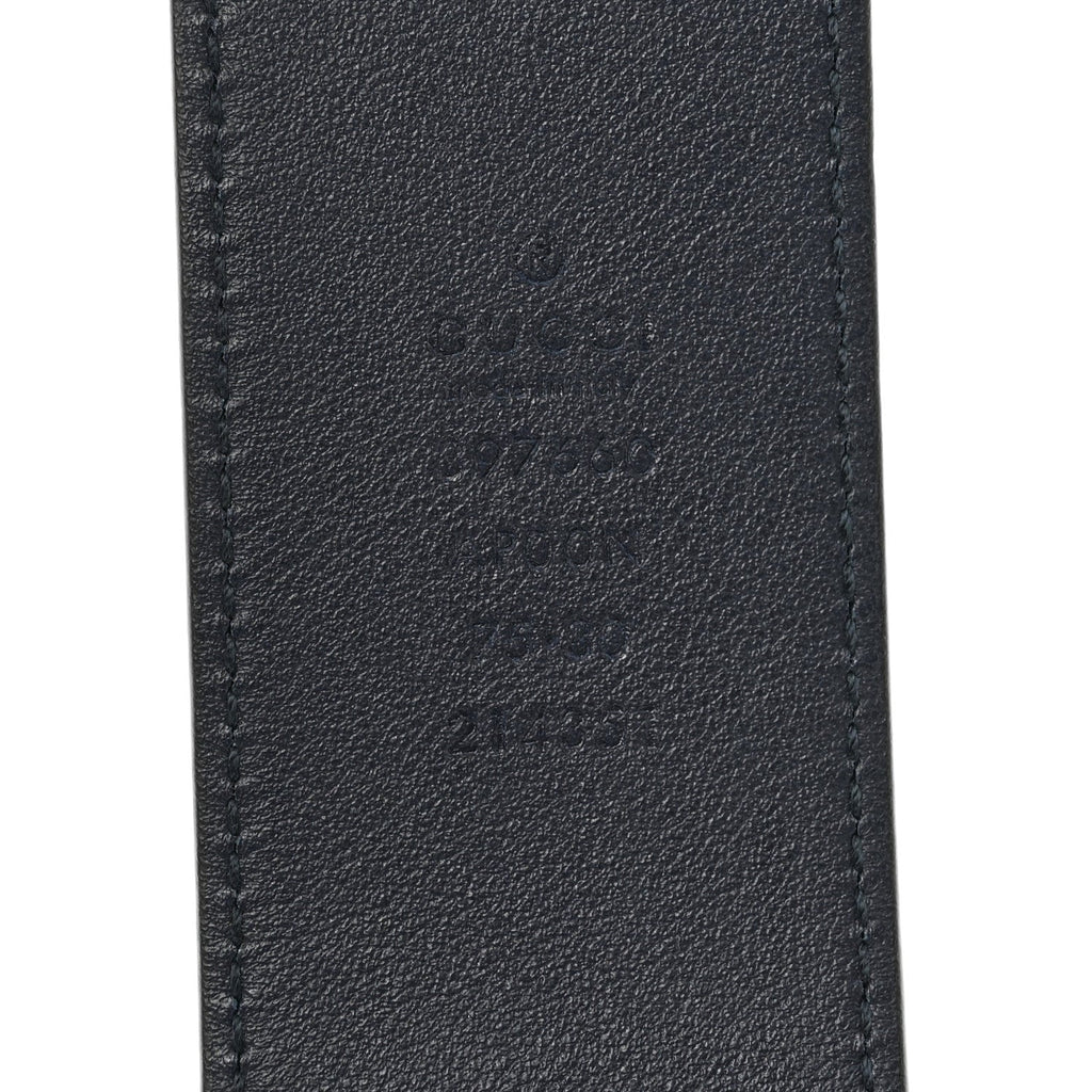 Moon Calfskin Nickel Double G 40mm Belt 75 30 Blue