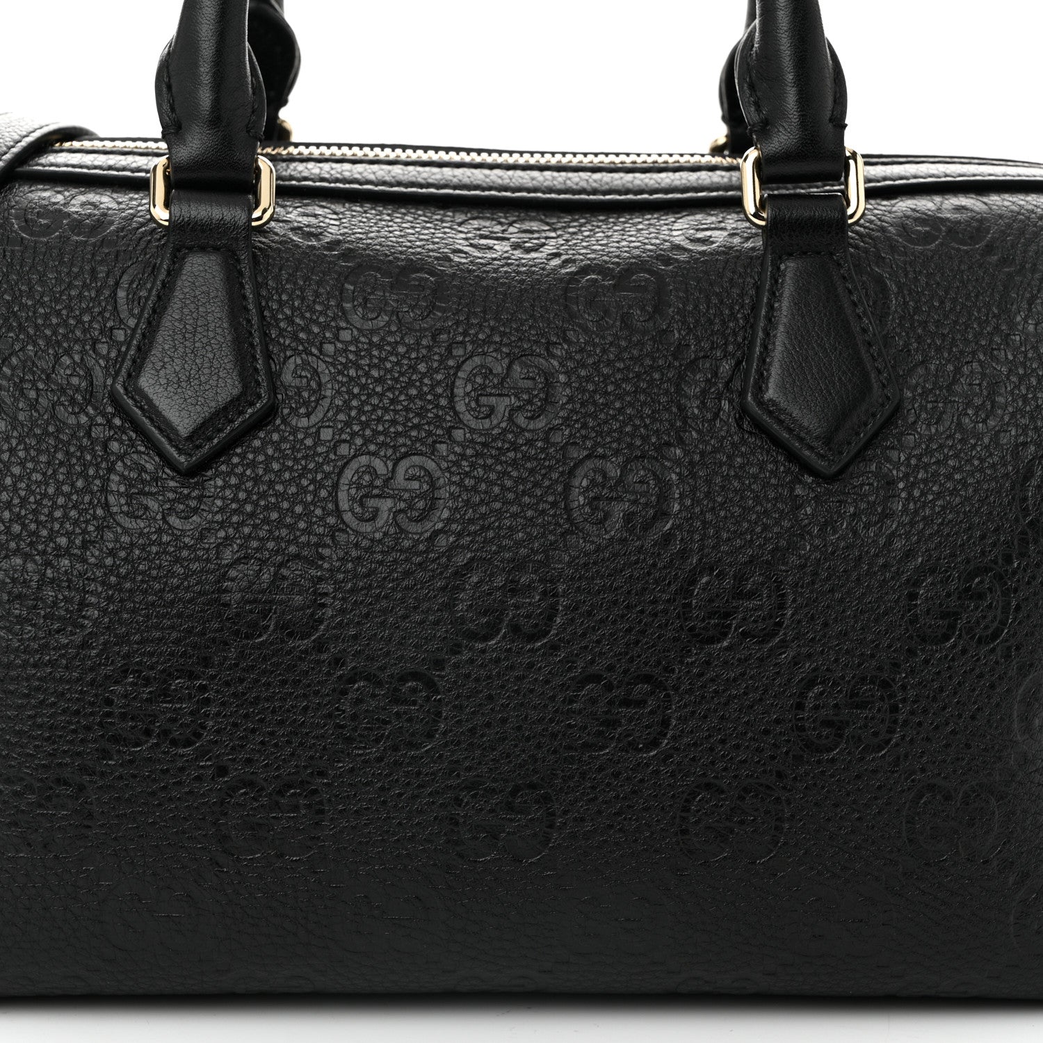 Calfskin GG Emblem Small Top Handle Bag Black