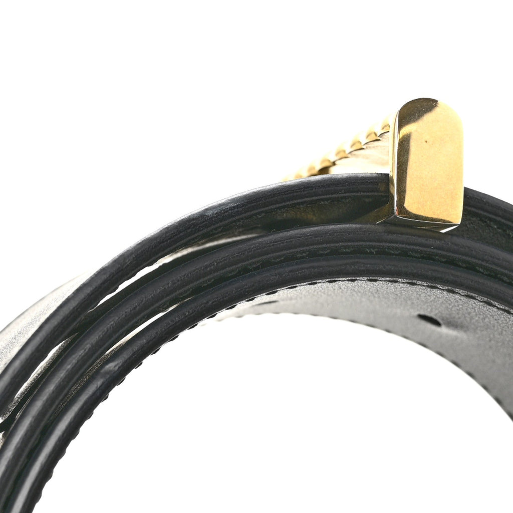 Moon Calfskin Torchon Double G 25mm Belt 75 30 Black