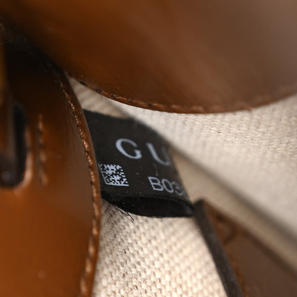 GG Supreme Monogram Azalea Calfskin Mini Retro Interlocking G Tote Bag Beige Ebony Brown Sugar