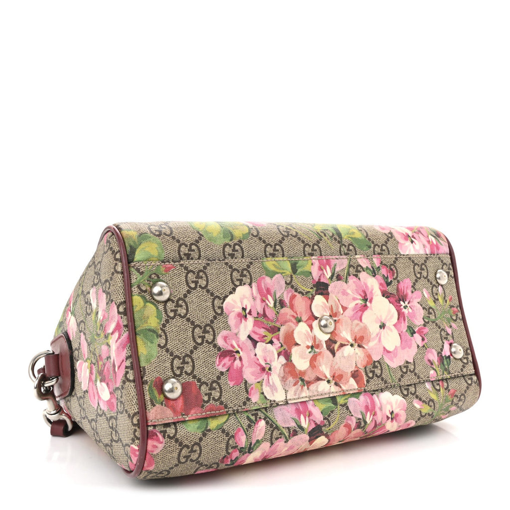 GG Supreme Monogram Blooms Small Boston Beige Multicolor Dry Rose