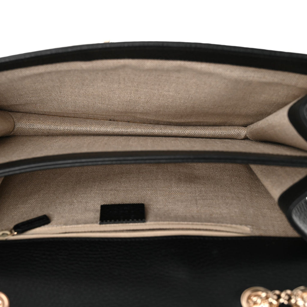 Dollar Calfskin Interlocking G Shoulder Bag Black