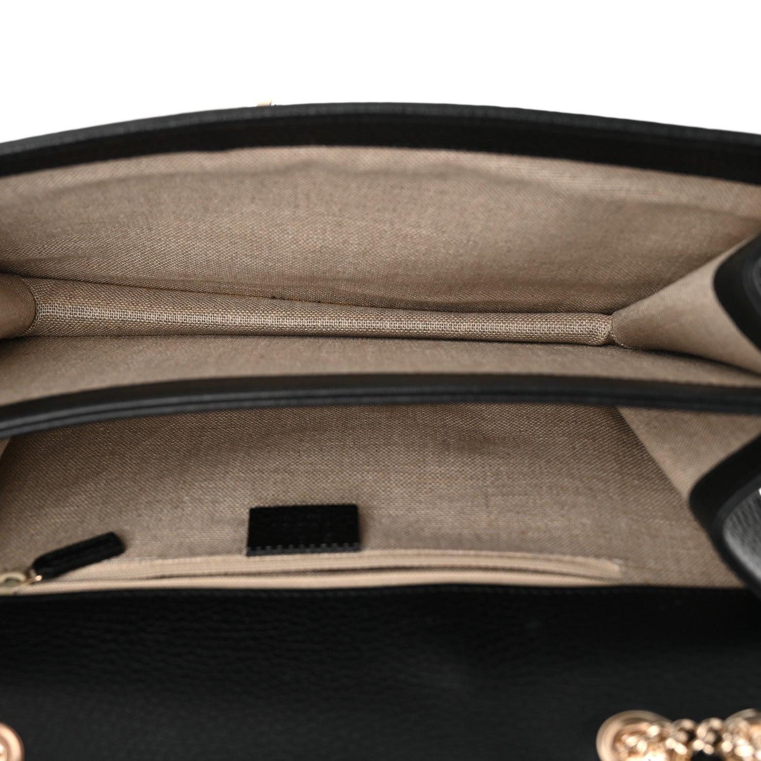 Dollar Calfskin Interlocking G Shoulder Bag Black