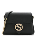 Dollar Calfskin Interlocking G Crossbody Bag Black