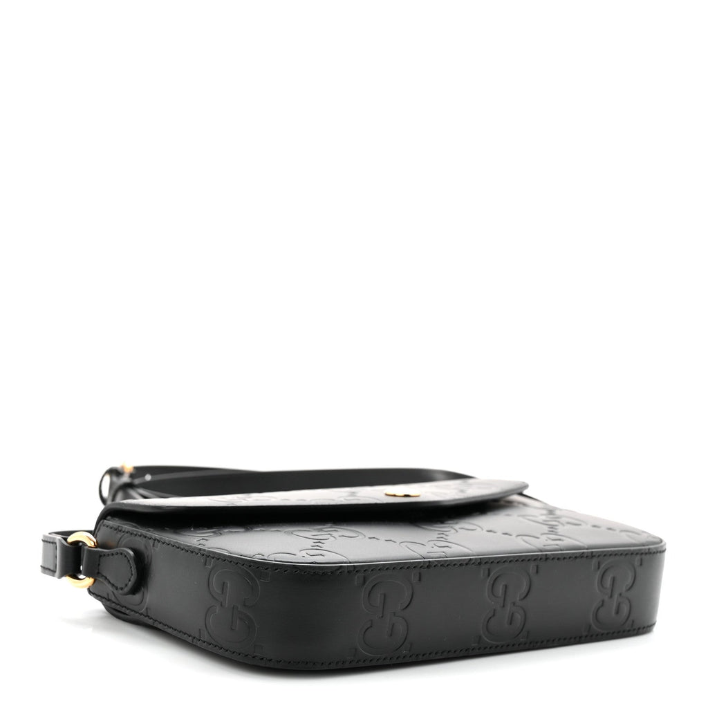 Gilbert Calfskin GG Super Mini Shoulder Bag Black