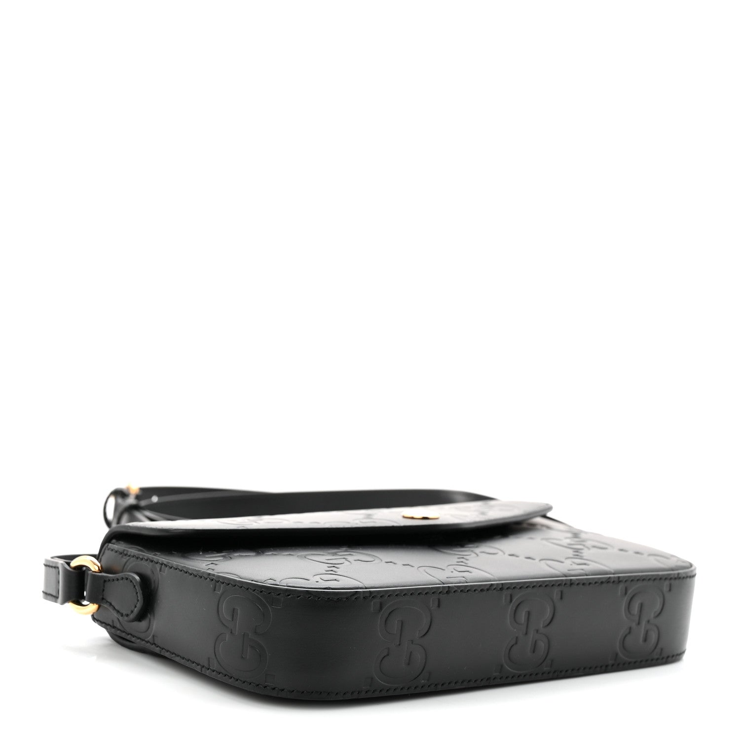 Gilbert Calfskin GG Super Mini Shoulder Bag Black