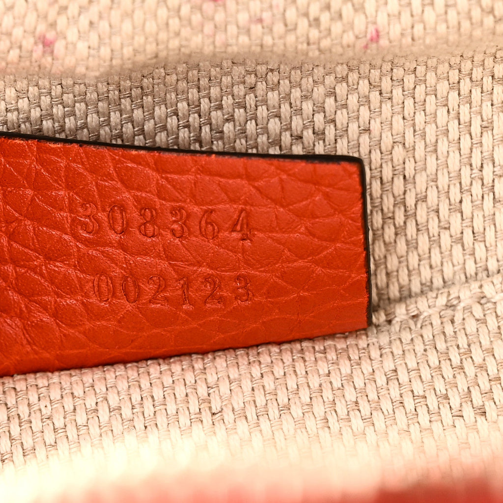 Pebbled Calfskin Small Soho Disco Bag Sun Orange