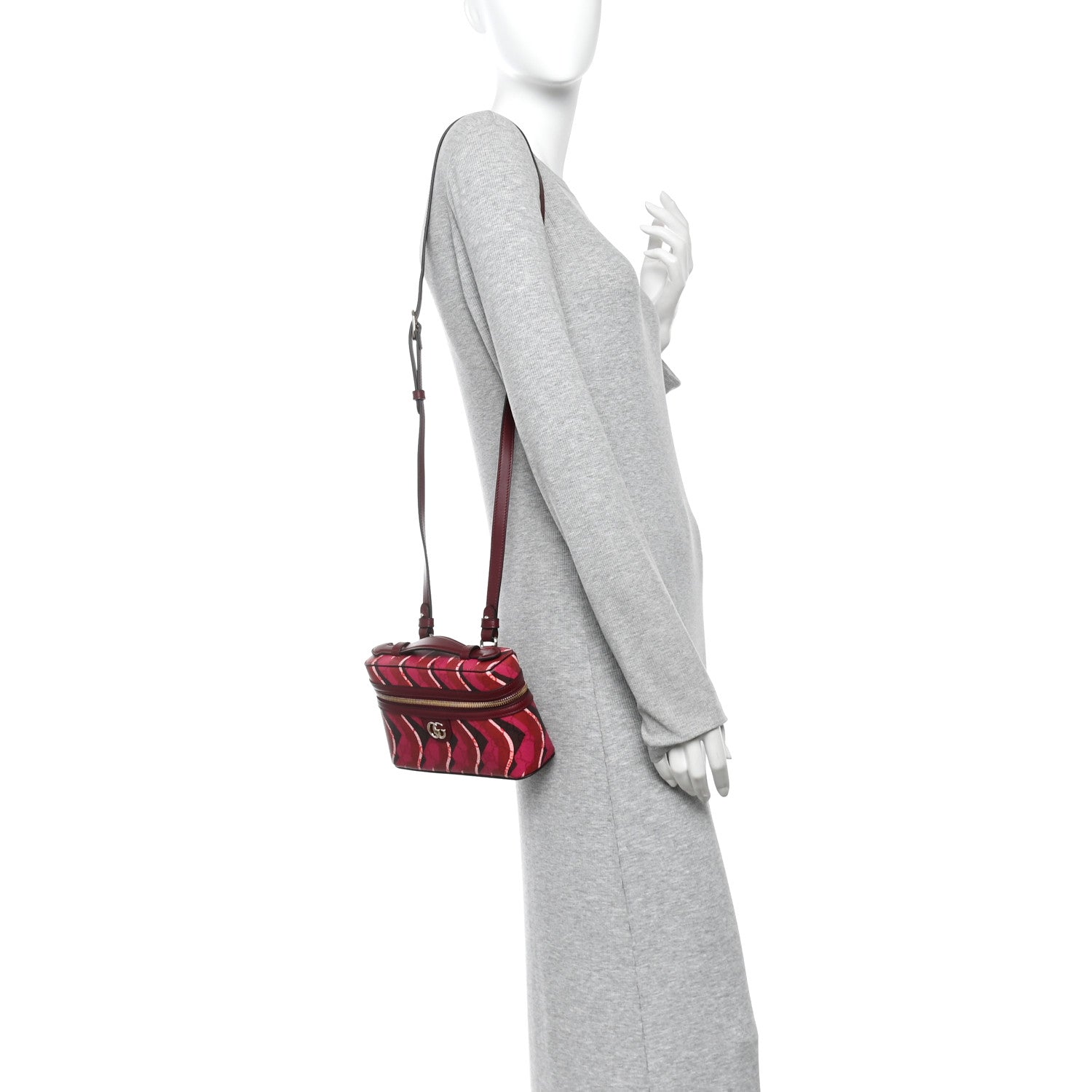 GG Supreme Monogram Canvas Lunar New Year Shoulder Bag  Red Pink Multicolor