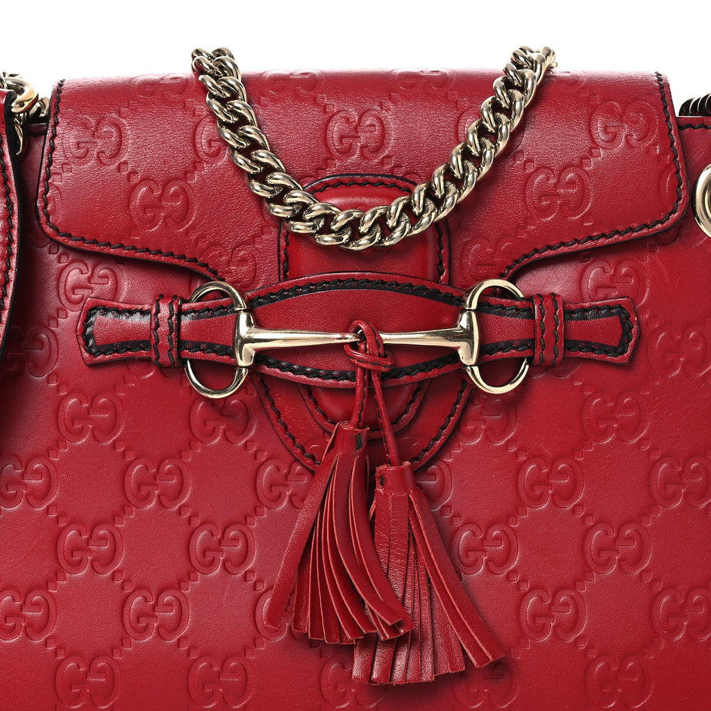 Guccissima Small Emily Shoulder Bag Red