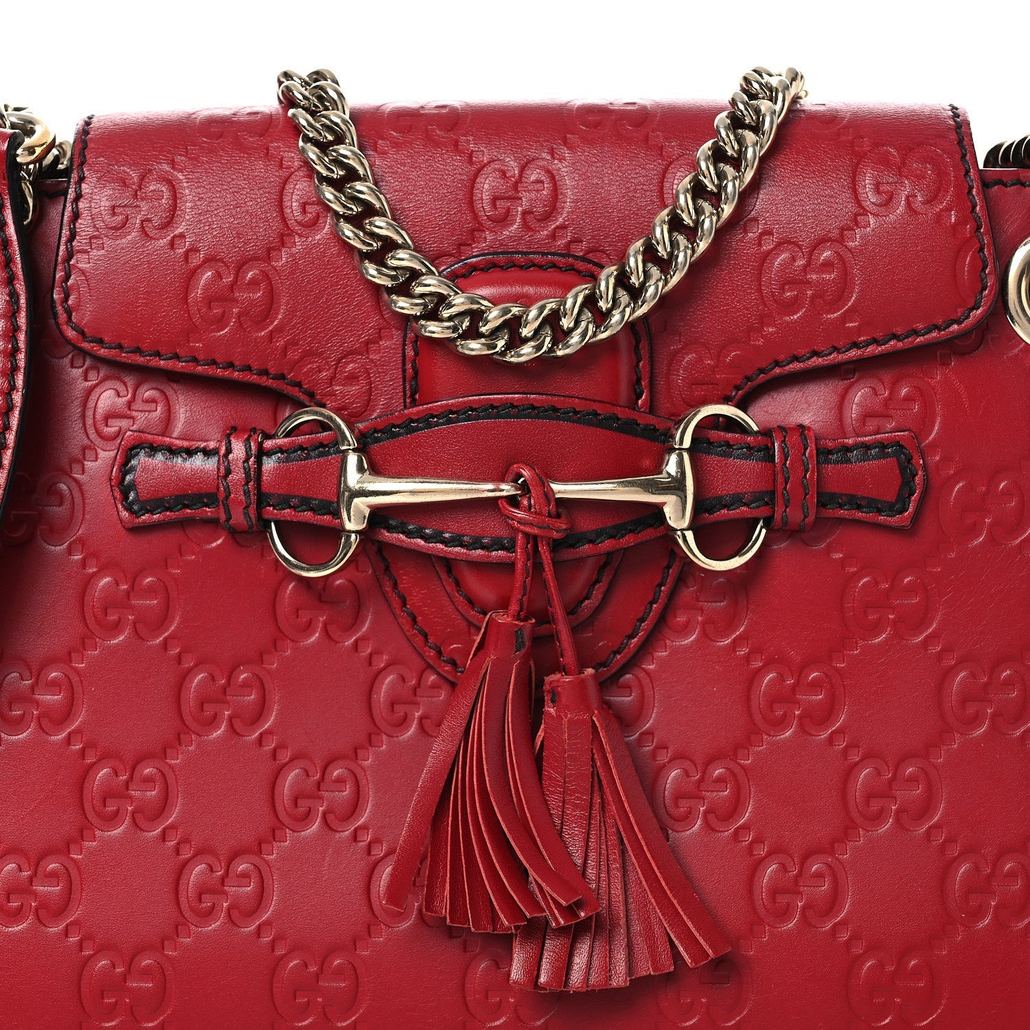 Guccissima Small Emily Shoulder Bag Red